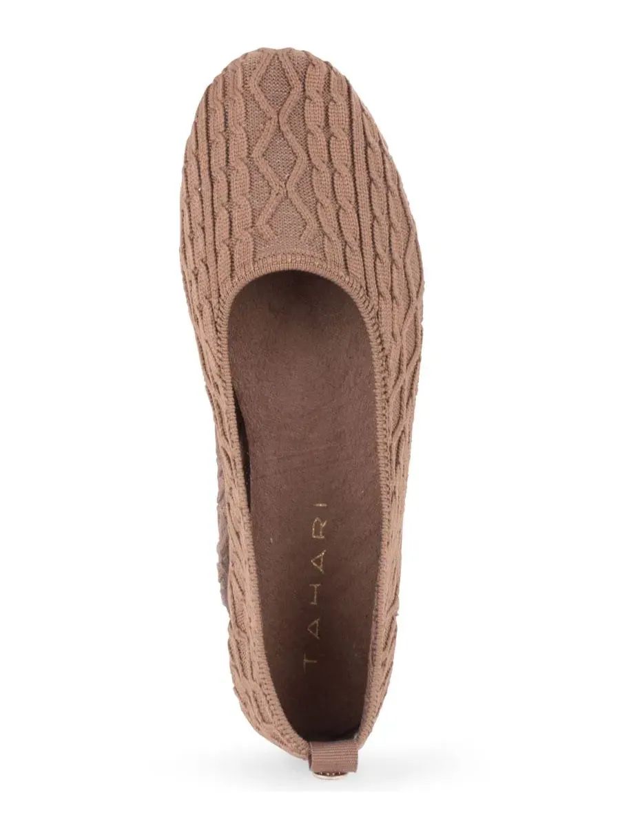 Балетки Tahari Cannes Cable Knit Slip-On — изображение 4 из 6, коричневый