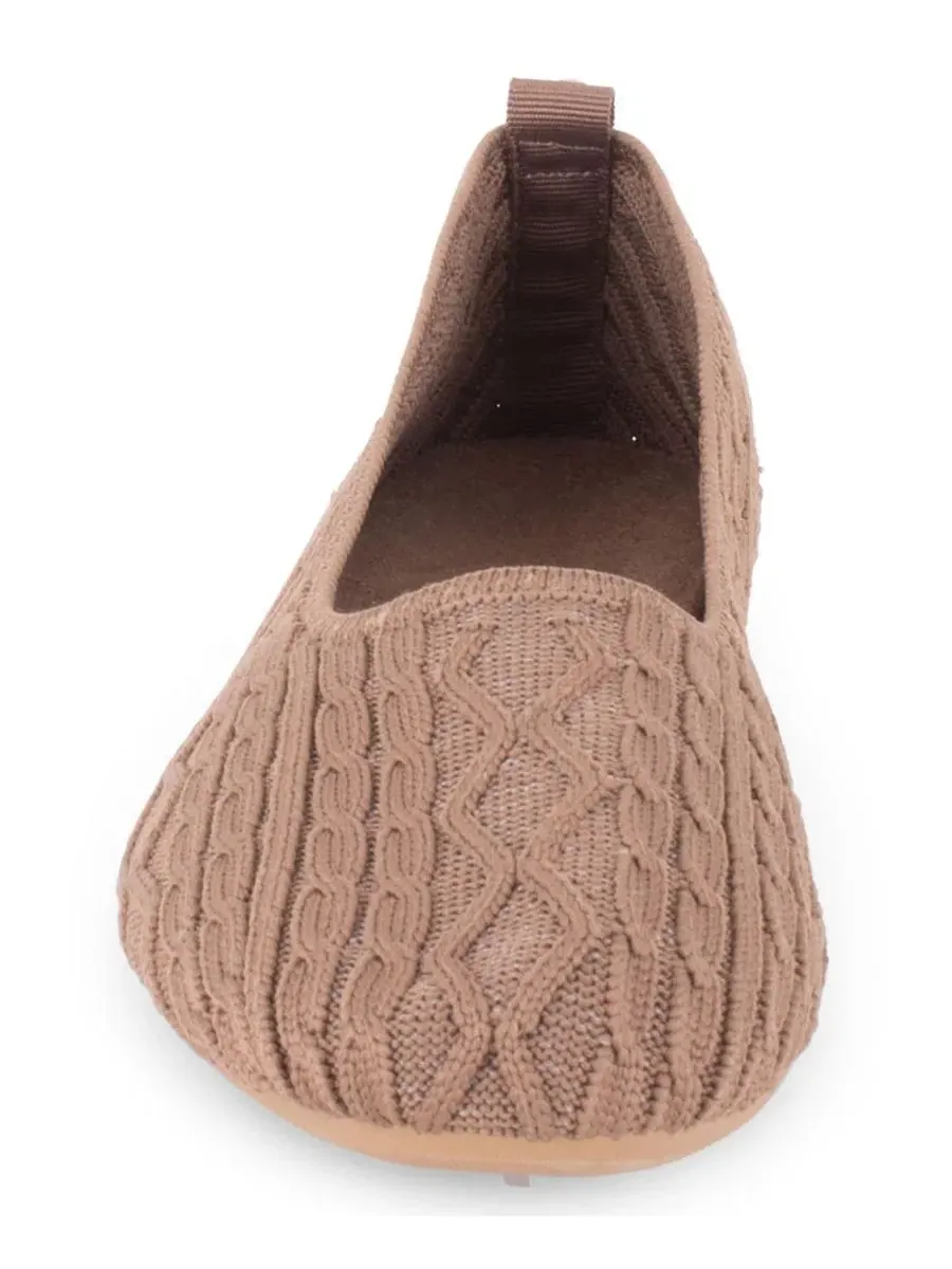 Балетки Tahari Cannes Cable Knit Slip-On — изображение 6 из 6, коричневый