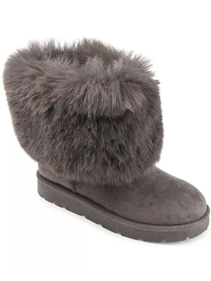 Женские сапоги Shanay Lug Sole Faux Fur для холодной погоды Journee Collection