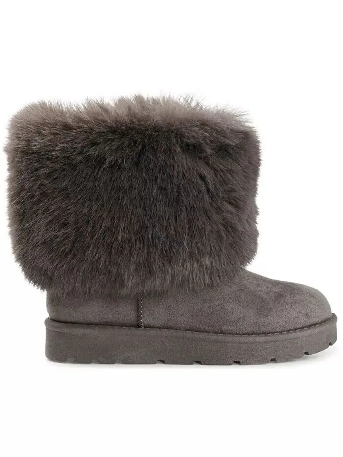 Женские сапоги Shanay Lug Sole Faux Fur для холодной погоды Journee Collection — изображение 2 из 6, серый