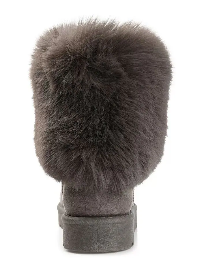 Женские сапоги Shanay Lug Sole Faux Fur для холодной погоды Journee Collection — изображение 3 из 6, серый