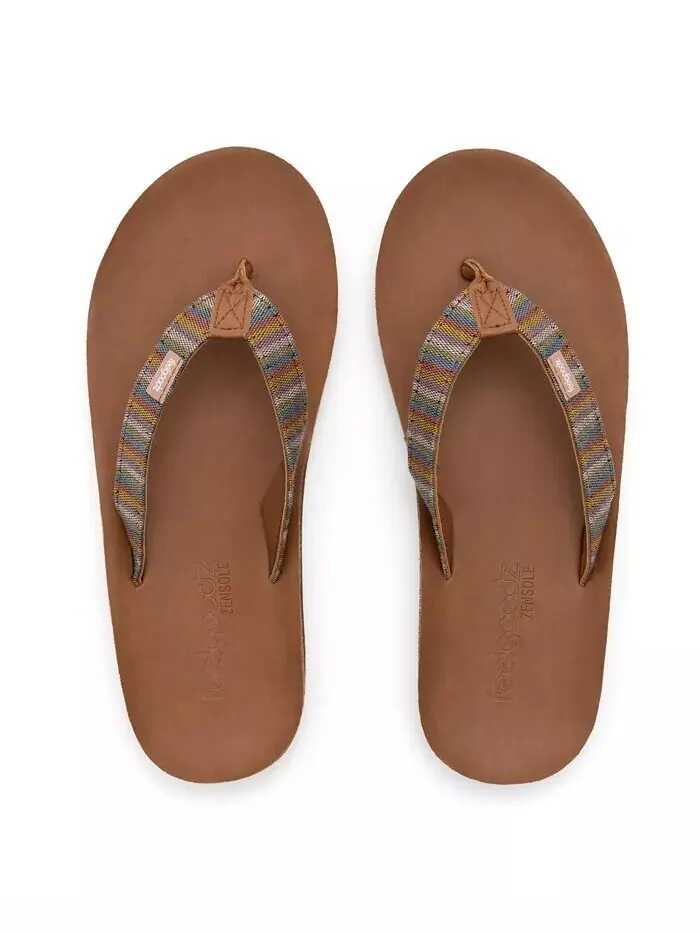 Женские шлепанцы Zensole с тонким плетеным ремешком Kinderz из искусственной кожи Feelgoodz — изображение 2 из 2, зеленый