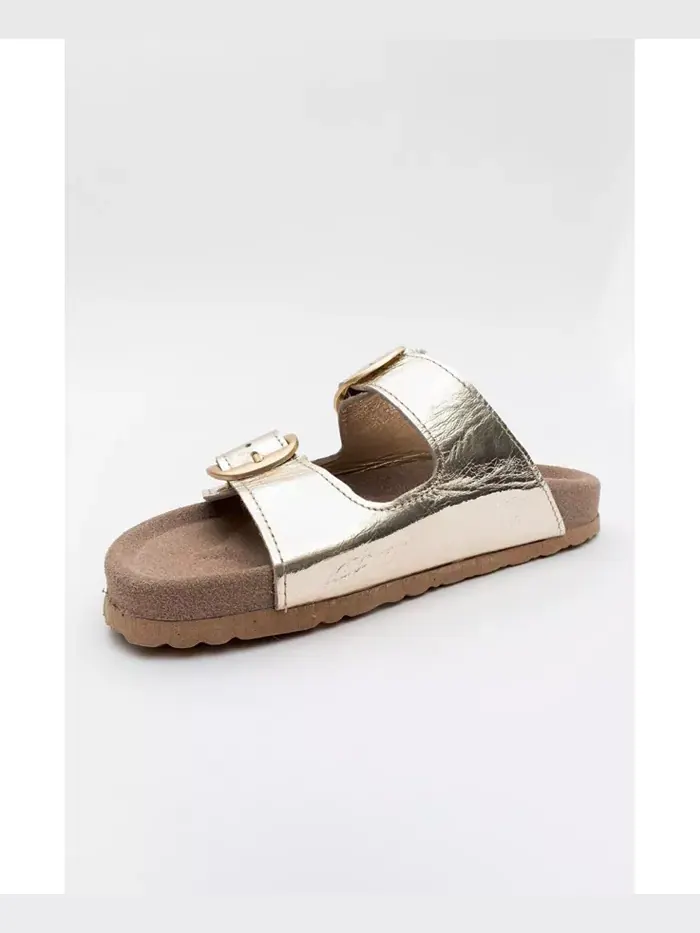 Овеста Слайды на мягкой стельке из кожи (женские) Forever & Always Shoes — изображение 3 из 4, золотистый