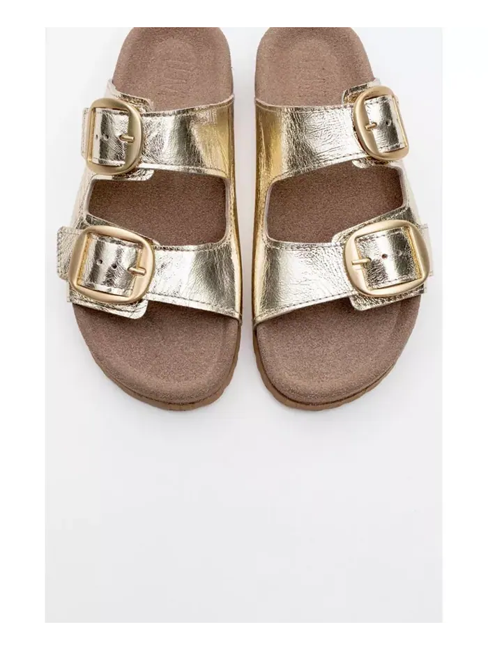 Овеста Слайды на мягкой стельке из кожи (женские) Forever & Always Shoes — изображение 4 из 4, золотистый