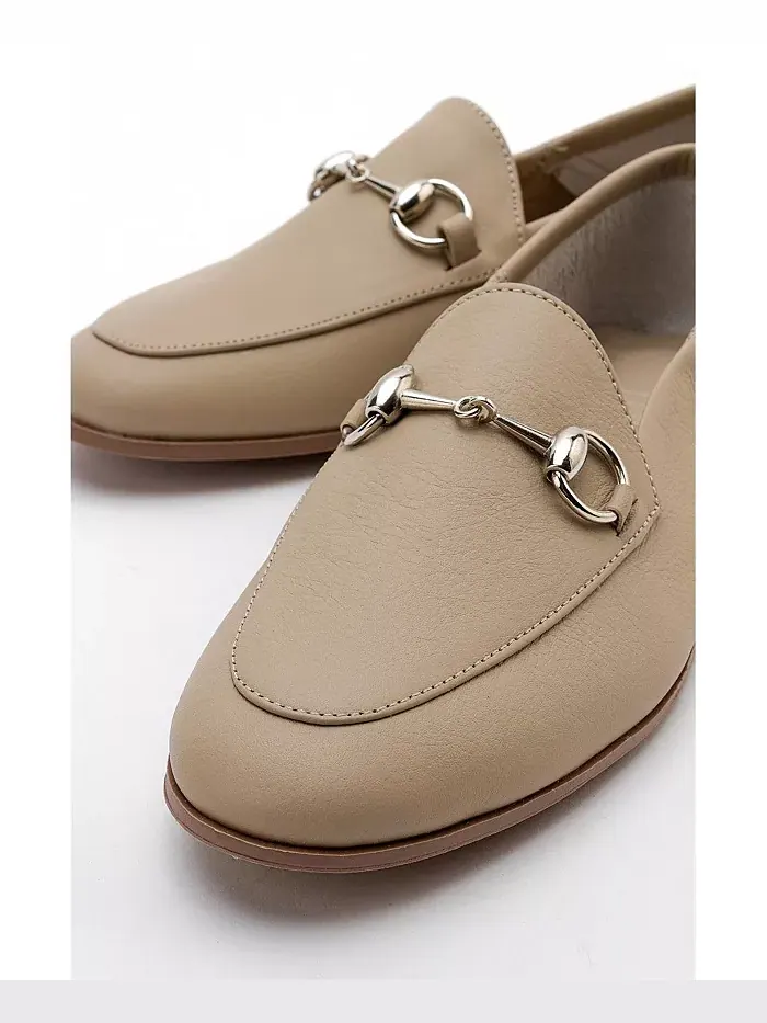Пенни Лоферы с конской пряжкой из кожи Forever & Always Shoes — изображение 5 из 6, темный бежевый