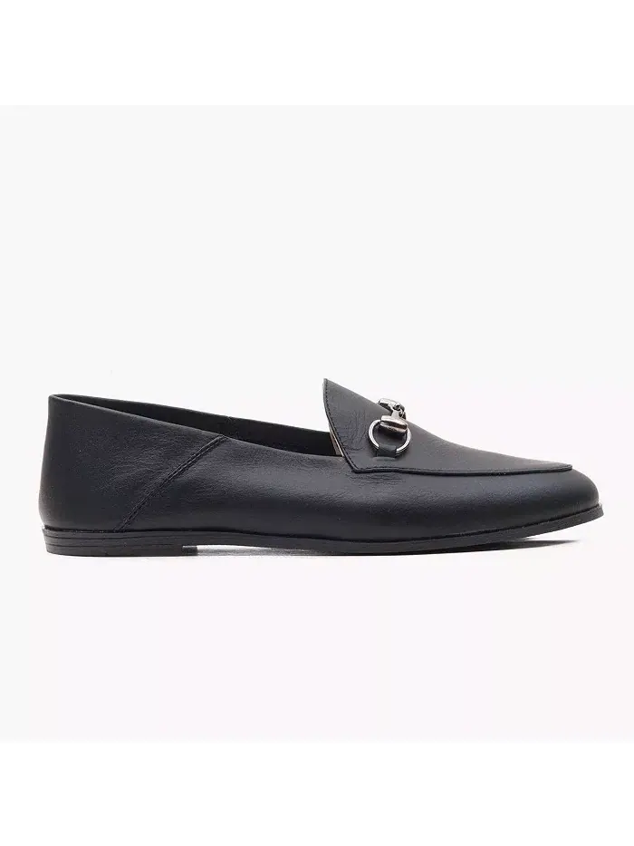 Пенни Лоферы с конской пряжкой из кожи Forever & Always Shoes — изображение 2 из 3, черный