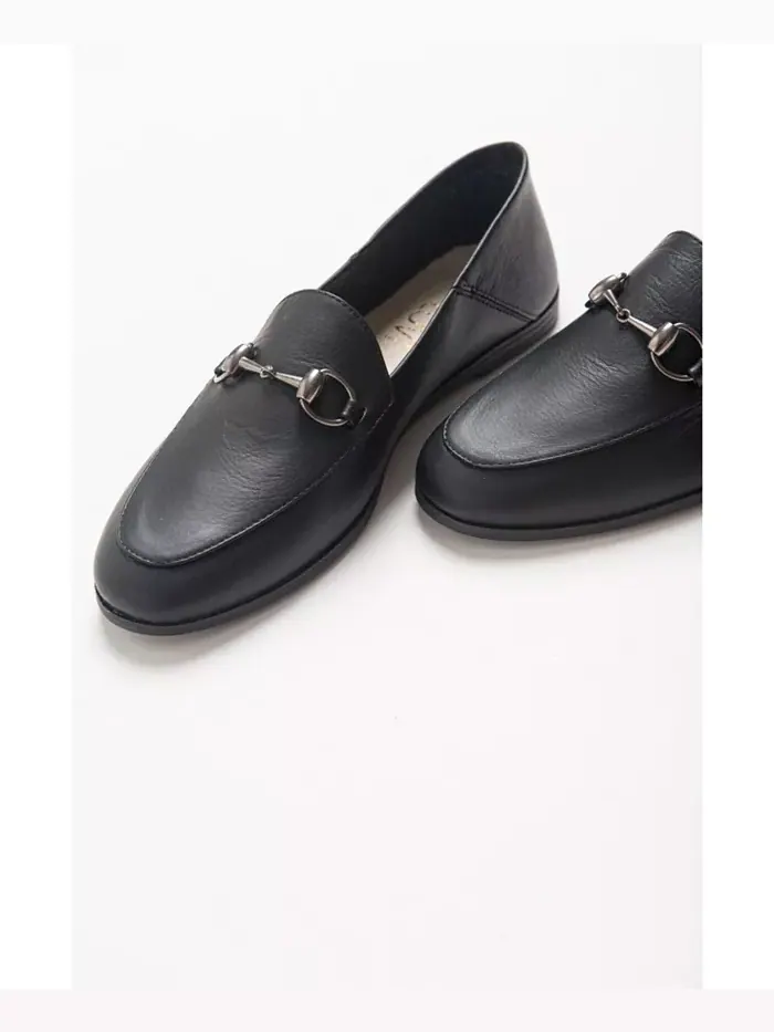Пенни Лоферы с конской пряжкой из кожи Forever & Always Shoes — изображение 3 из 3, черный