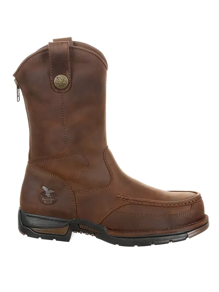 Мужские рабочие ботинки Athens с застежкой Pull-On Georgia Boot — коричневый