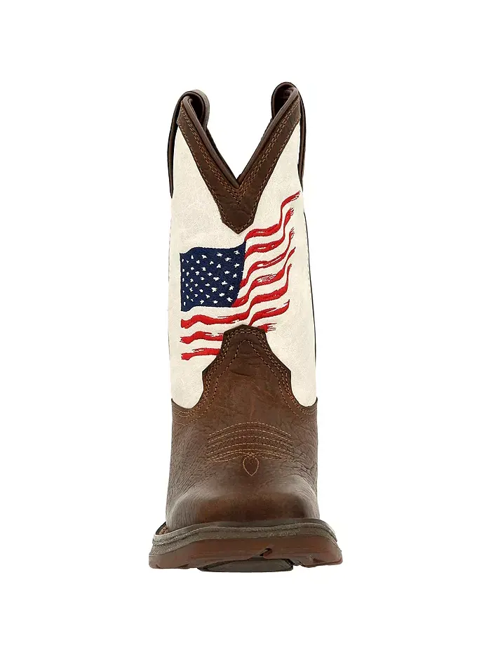 Детские ботинки Lil' Rebel от Distressed Flag Western Boot Durango — изображение 5 из 9, коричневый белый