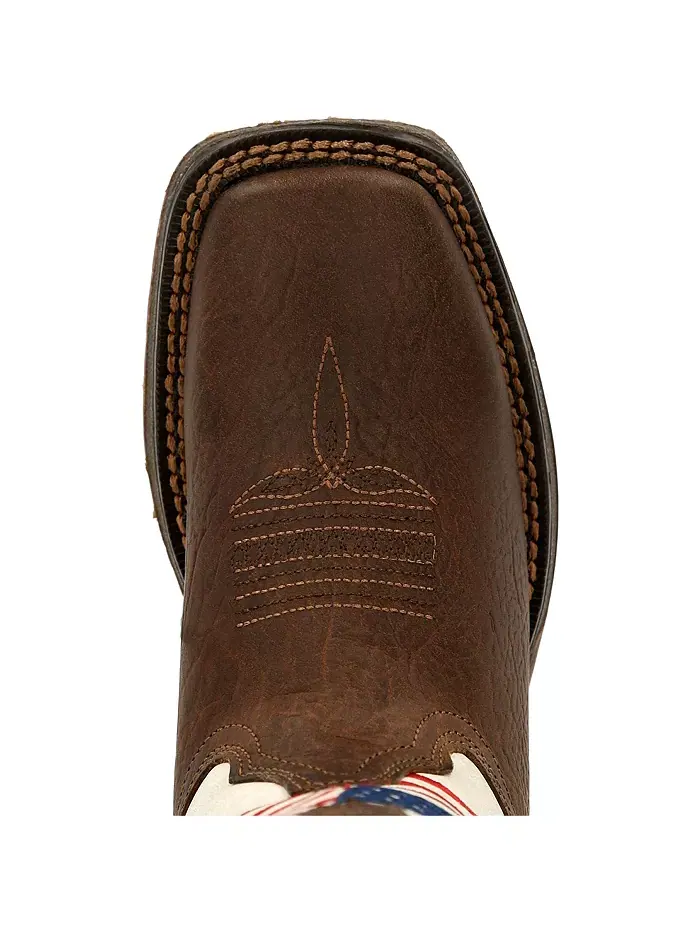 Детские ботинки Lil' Rebel от Distressed Flag Western Boot Durango — изображение 7 из 9, коричневый белый