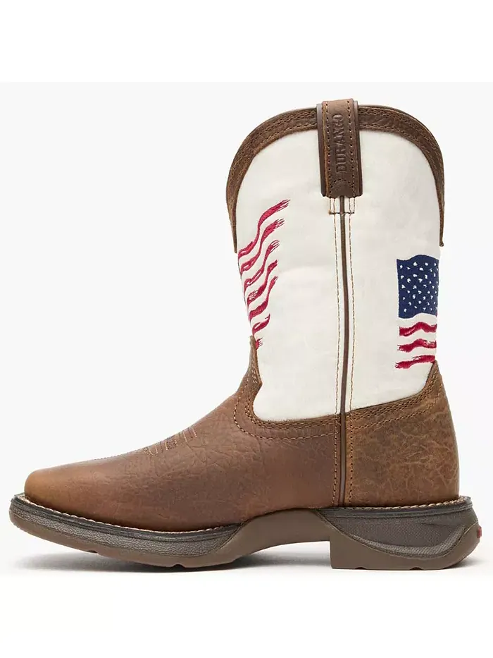 Детские ботинки Lil' Rebel от Distressed Flag Western Boot Durango — изображение 8 из 9, коричневый белый