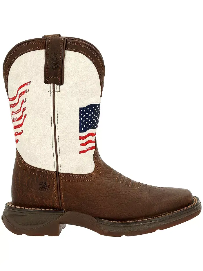 Детские ботинки Lil' Rebel от Distressed Flag Western Boot Durango — изображение 9 из 9, коричневый белый