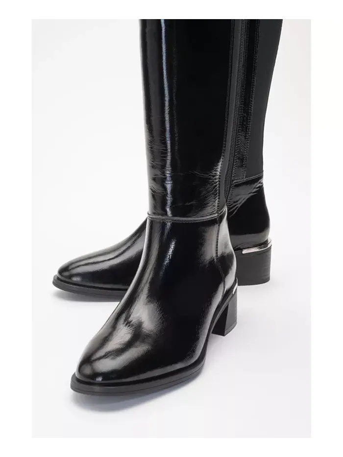 Кожаные сапоги Rochos для женщин Forever & Always Shoes — изображение 2 из 7, черный