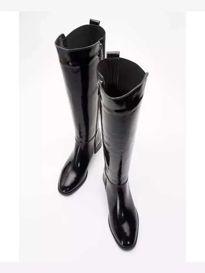 Кожаные сапоги Rochos для женщин Forever & Always Shoes — изображение 7 из 7, черный