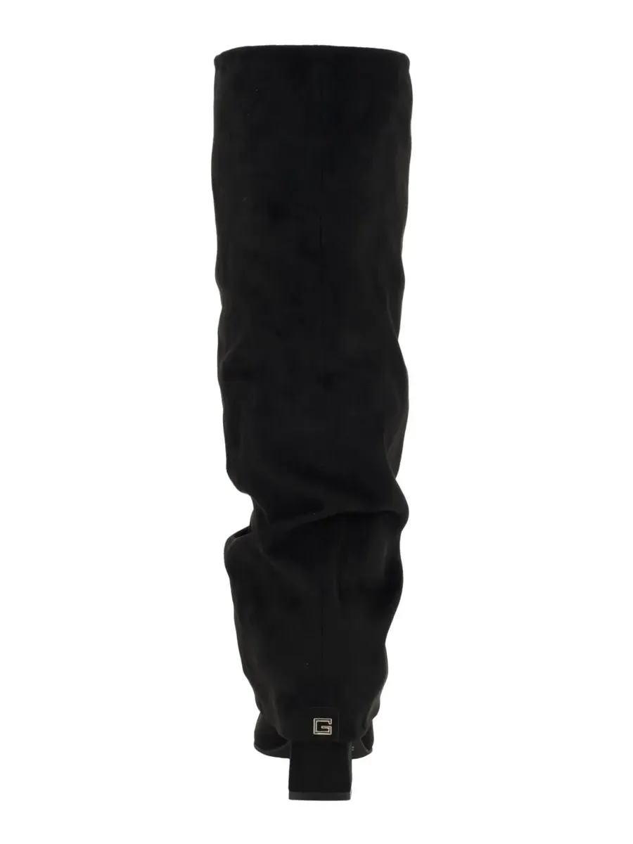 Женские сапоги Geima Tall Wide-Calf Slouchy Fold Over Block Heel с каблуком-блок GUESS — изображение 3 из 5, черный