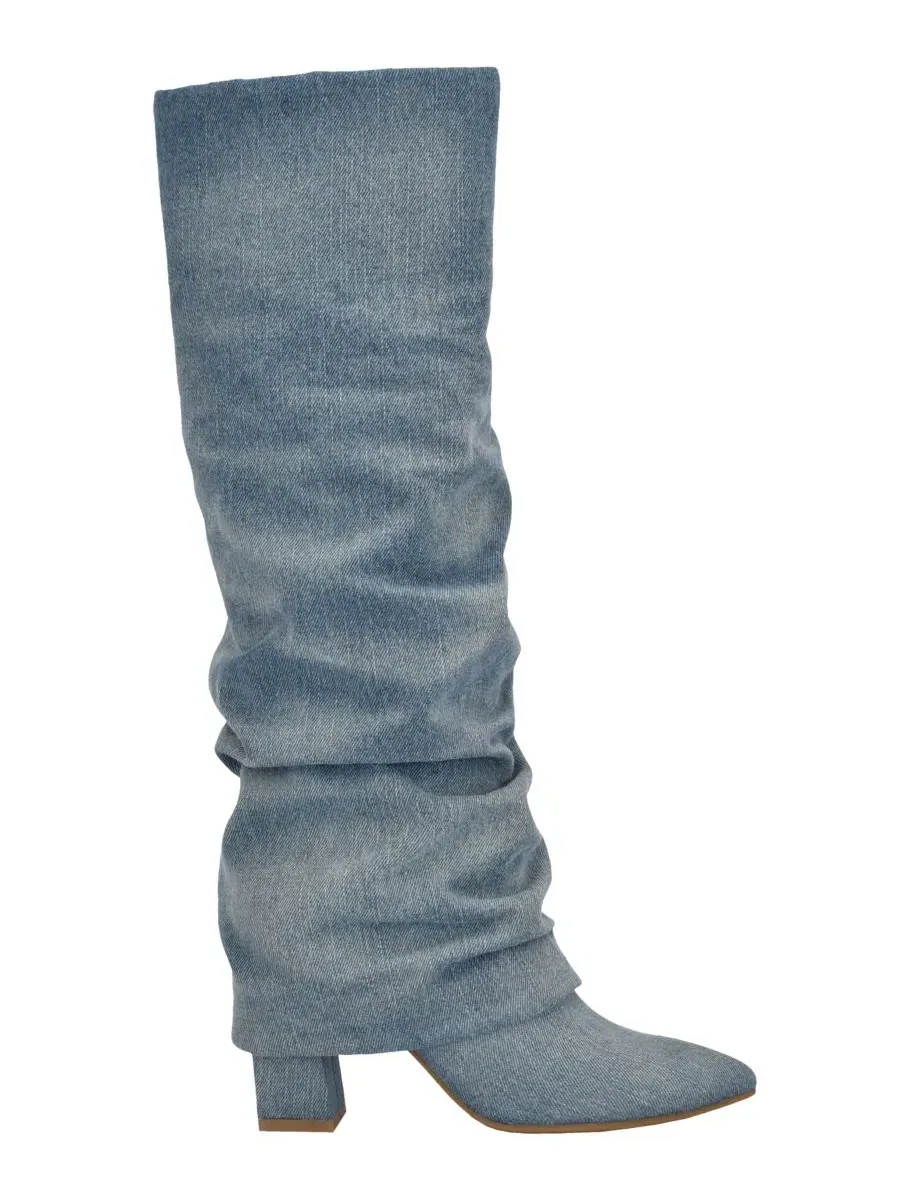 Ботинки GUESS Geima Fold Over Block Heel — изображение 2 из 5, синий джинсовый синий