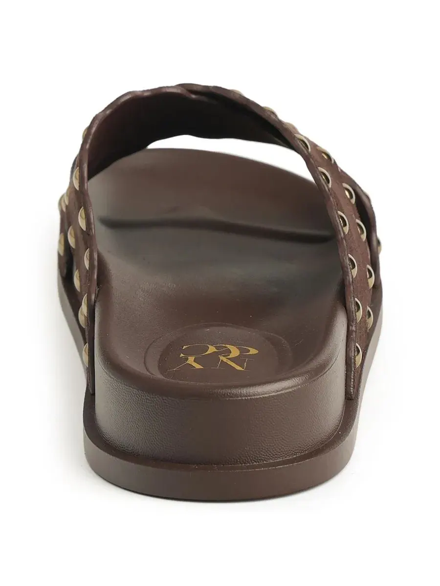 Женские сандалии-шлепанцы Barnett New York & Company — изображение 5 из 7, коричневый