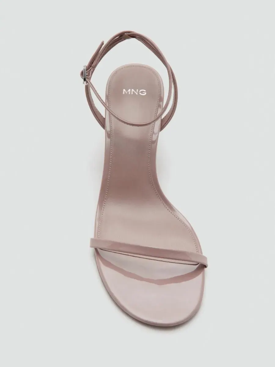 Босоножки на каблуке с ремешками MANGO — изображение 8 из 9, экру