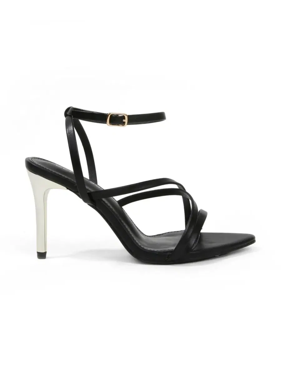 Босоножки на каблуке Camden Elegant Crossover Strap Stiletto Sandals BERNESS — изображение 2 из 5, черный