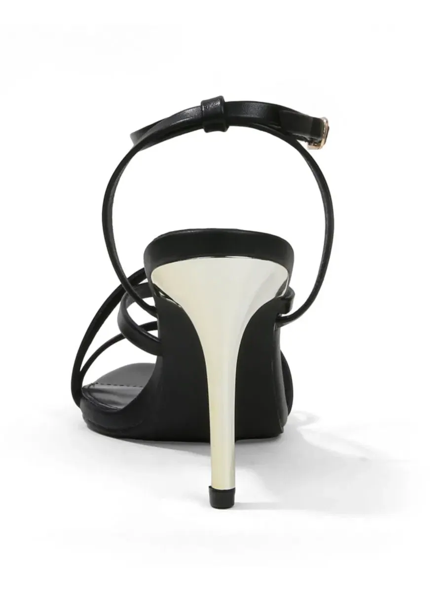 Босоножки на каблуке Camden Elegant Crossover Strap Stiletto Sandals BERNESS — изображение 3 из 5, черный