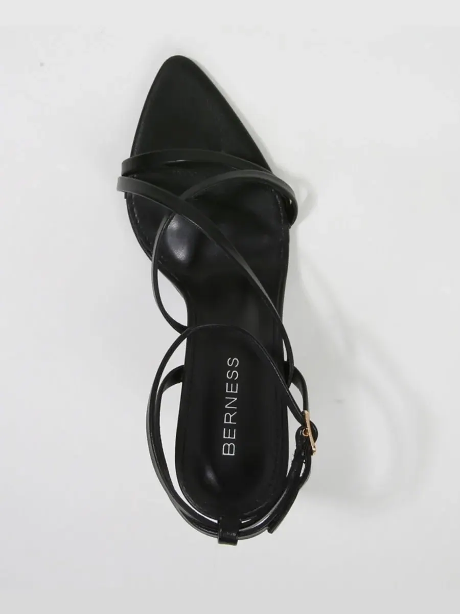 Босоножки на каблуке Camden Elegant Crossover Strap Stiletto Sandals BERNESS — изображение 4 из 5, черный