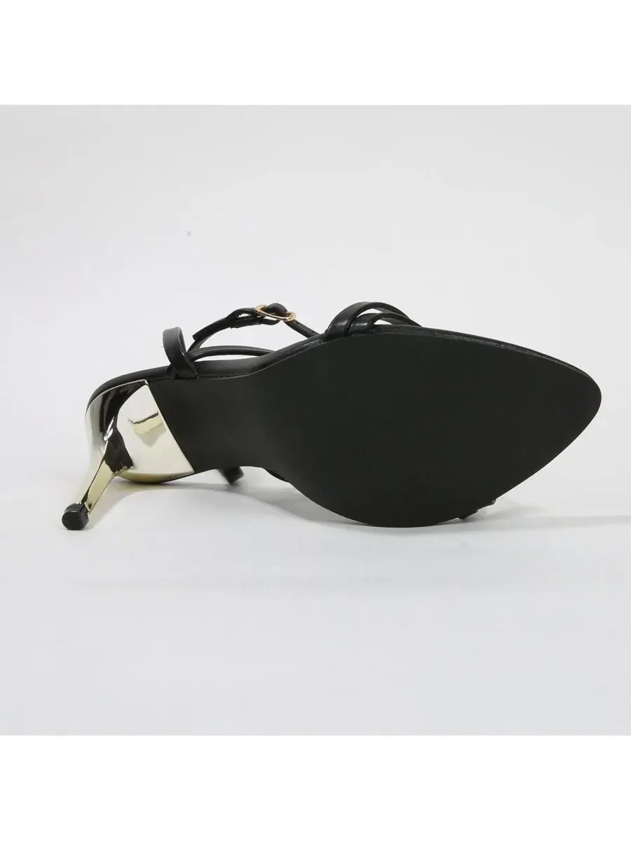 Босоножки на каблуке Camden Elegant Crossover Strap Stiletto Sandals BERNESS — изображение 5 из 5, черный