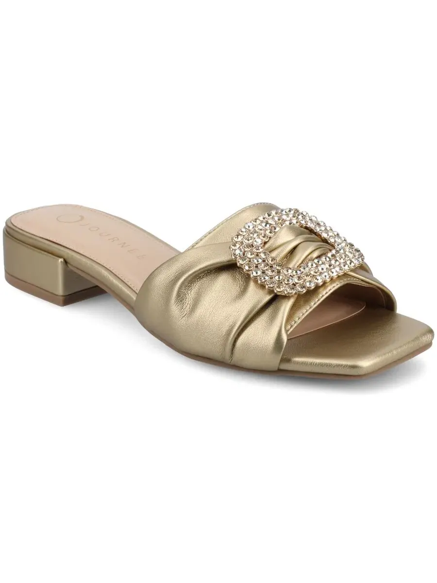 Босоножки-слайды с каблуком-блоком, украшенные, Flavia Embellished Slide Sandals Journee Collection — изображение 1 из 5