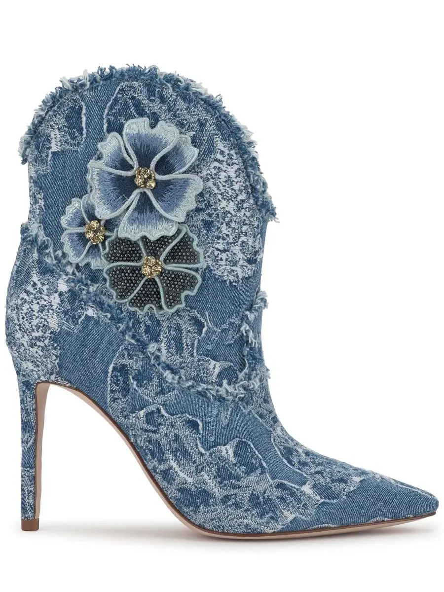 Ботильоны с принтом Plitee Floral Western Jessica Simpson — изображение 2 из 5, синий джинсовый синий