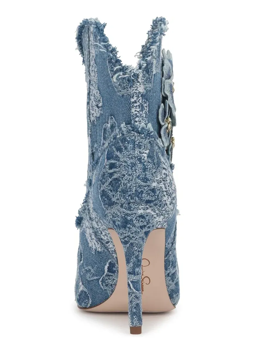 Ботильоны с принтом Plitee Floral Western Jessica Simpson — изображение 3 из 5, синий джинсовый синий