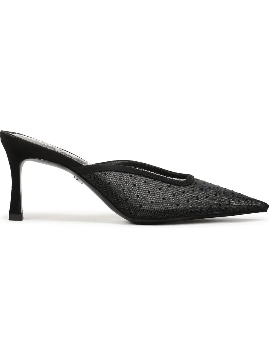 Женские туфли-мюли на каблуке Margeaux Slip-On Mule Sam Edelman — изображение 2 из 5, черный