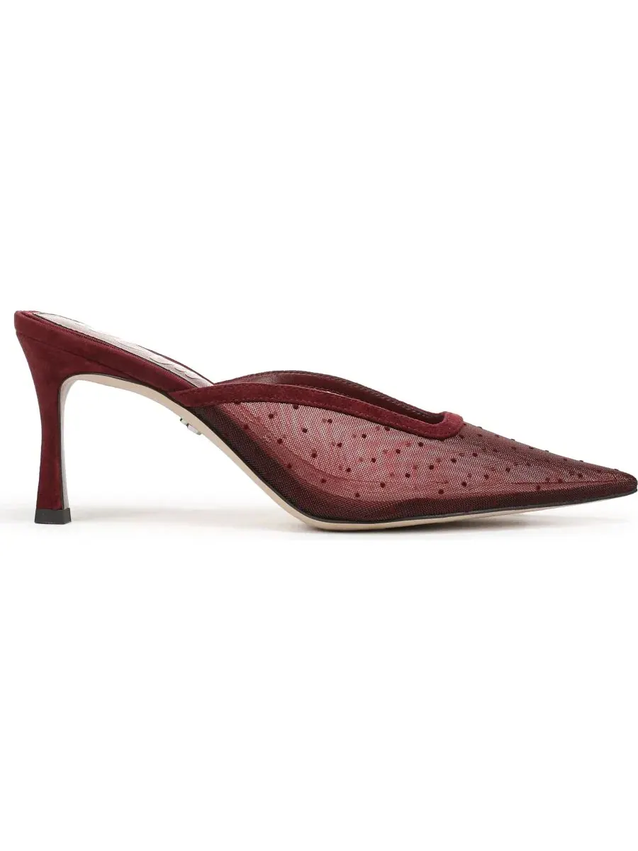 Туфли-мюли на каблуке Margeaux Sam Edelman, French Merlot Mesh — изображение 2 из 5
