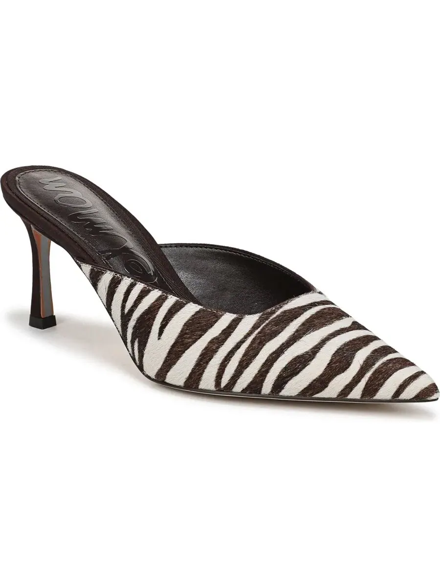 Туфли-мюли на каблуке Margeaux Slip-On Mule Sam Edelman, Chocolate Zebra Brahma Hair