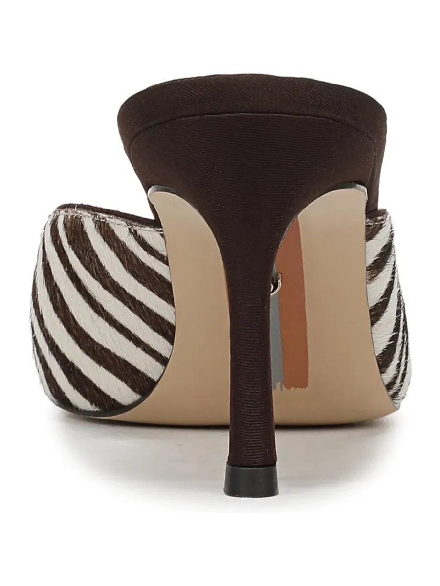 Туфли-мюли на каблуке Margeaux Slip-On Mule Sam Edelman, Chocolate Zebra Brahma Hair — изображение 3 из 5