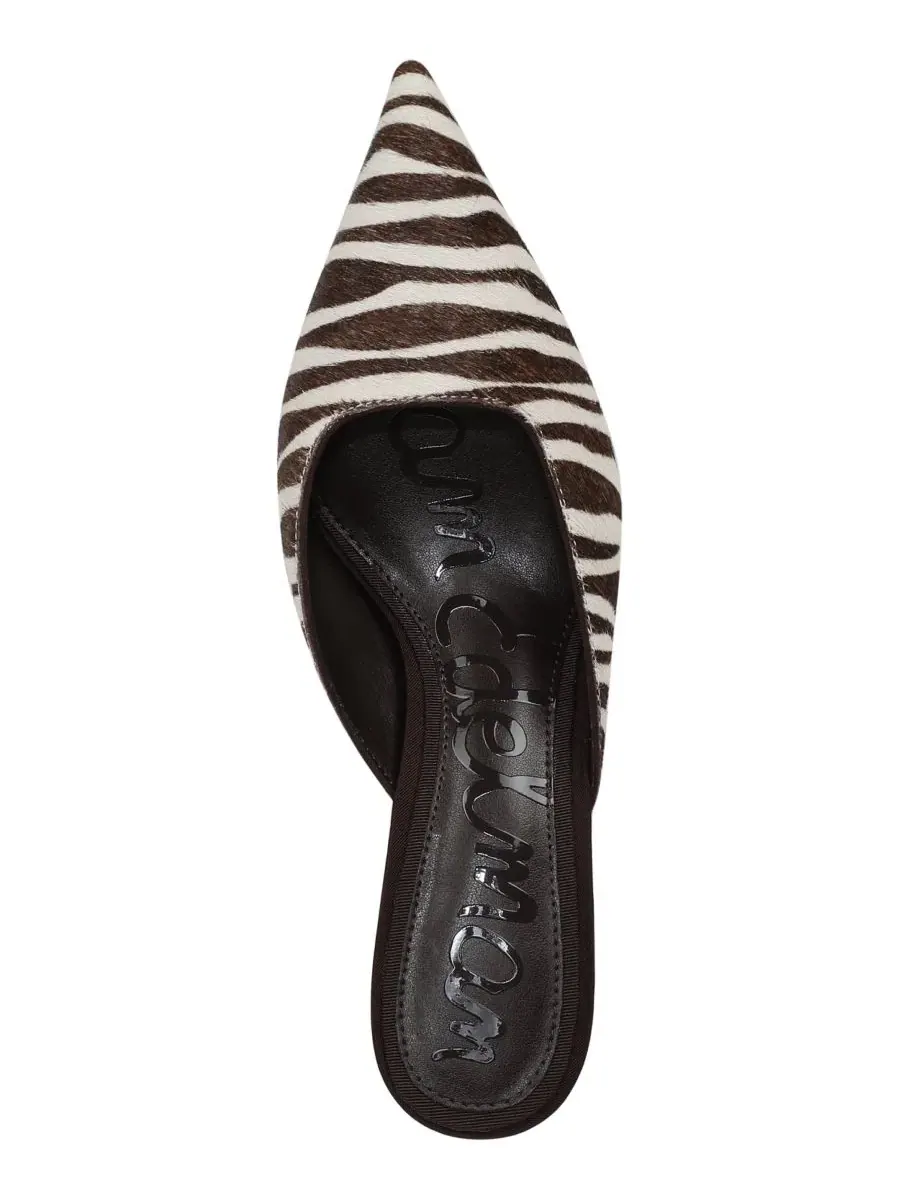 Туфли-мюли на каблуке Margeaux Slip-On Mule Sam Edelman, Chocolate Zebra Brahma Hair — изображение 4 из 5