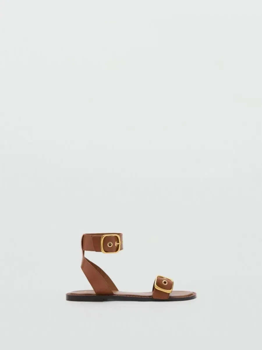 Женские сандалии из кожи с пряжками, модель Straps And Buckles MANGO