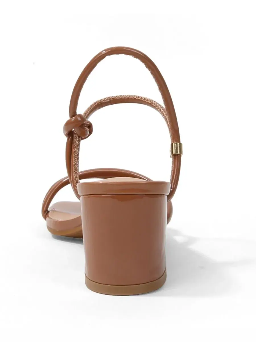 Босоножки на каблуке с ремешками Elayna Tubular Strap BERNESS — изображение 3 из 6, верблюжий
