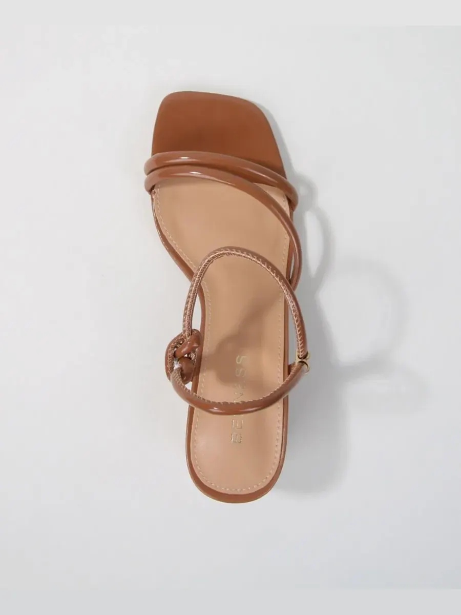 Босоножки на каблуке с ремешками Elayna Tubular Strap BERNESS — изображение 4 из 6, верблюжий