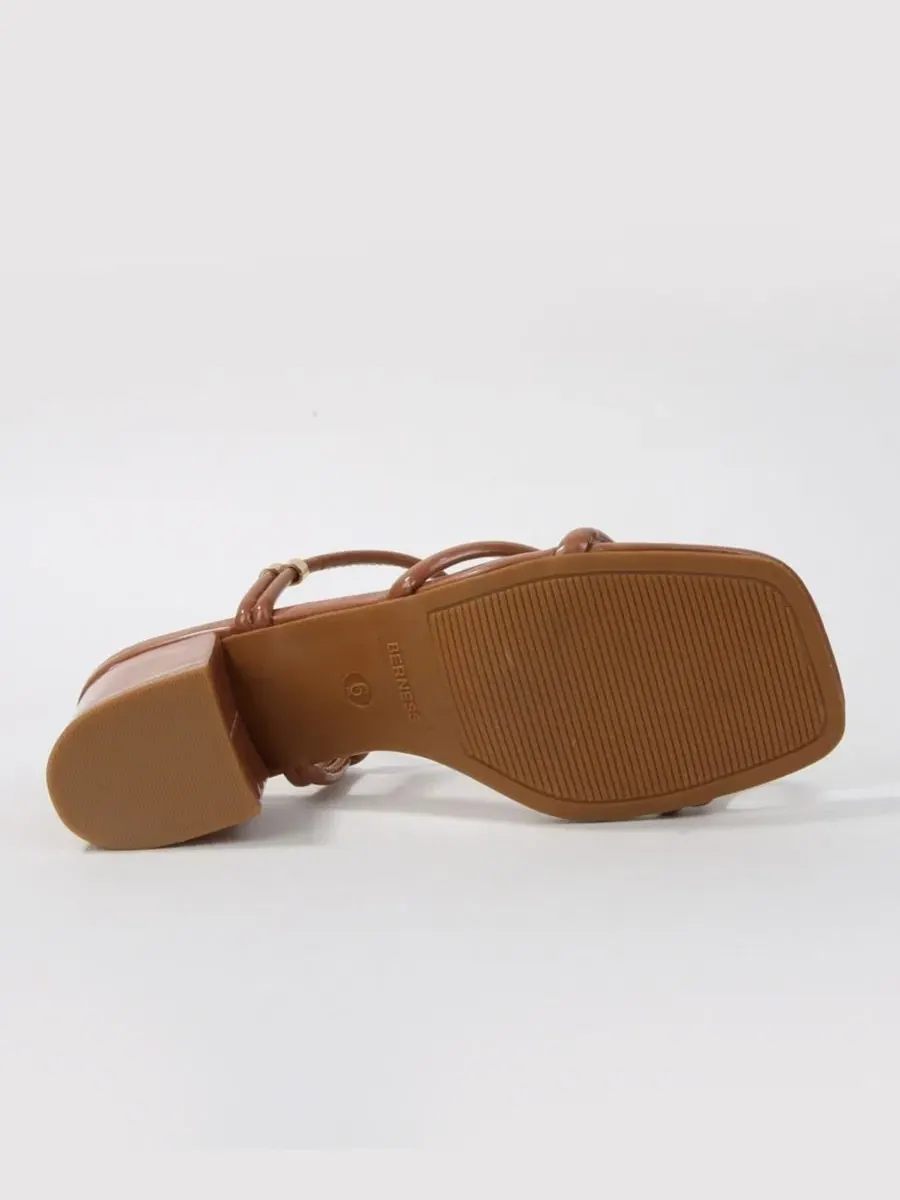 Босоножки на каблуке с ремешками Elayna Tubular Strap BERNESS — изображение 5 из 6, верблюжий