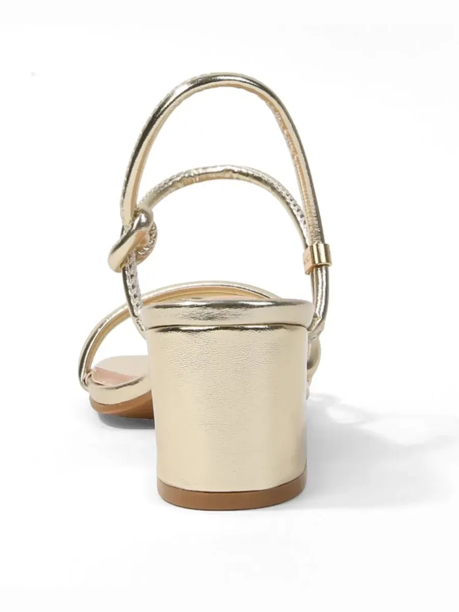 Босоножки на устойчивом каблуке Elayna Tubular Strap Block Heel BERNESS — изображение 3 из 6, золото