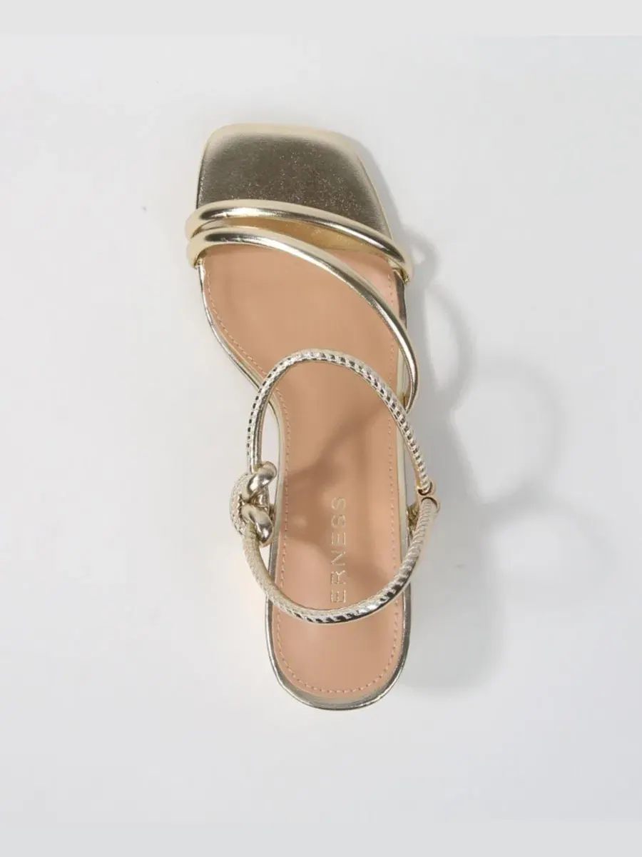 Босоножки на устойчивом каблуке Elayna Tubular Strap Block Heel BERNESS — изображение 4 из 6, золото
