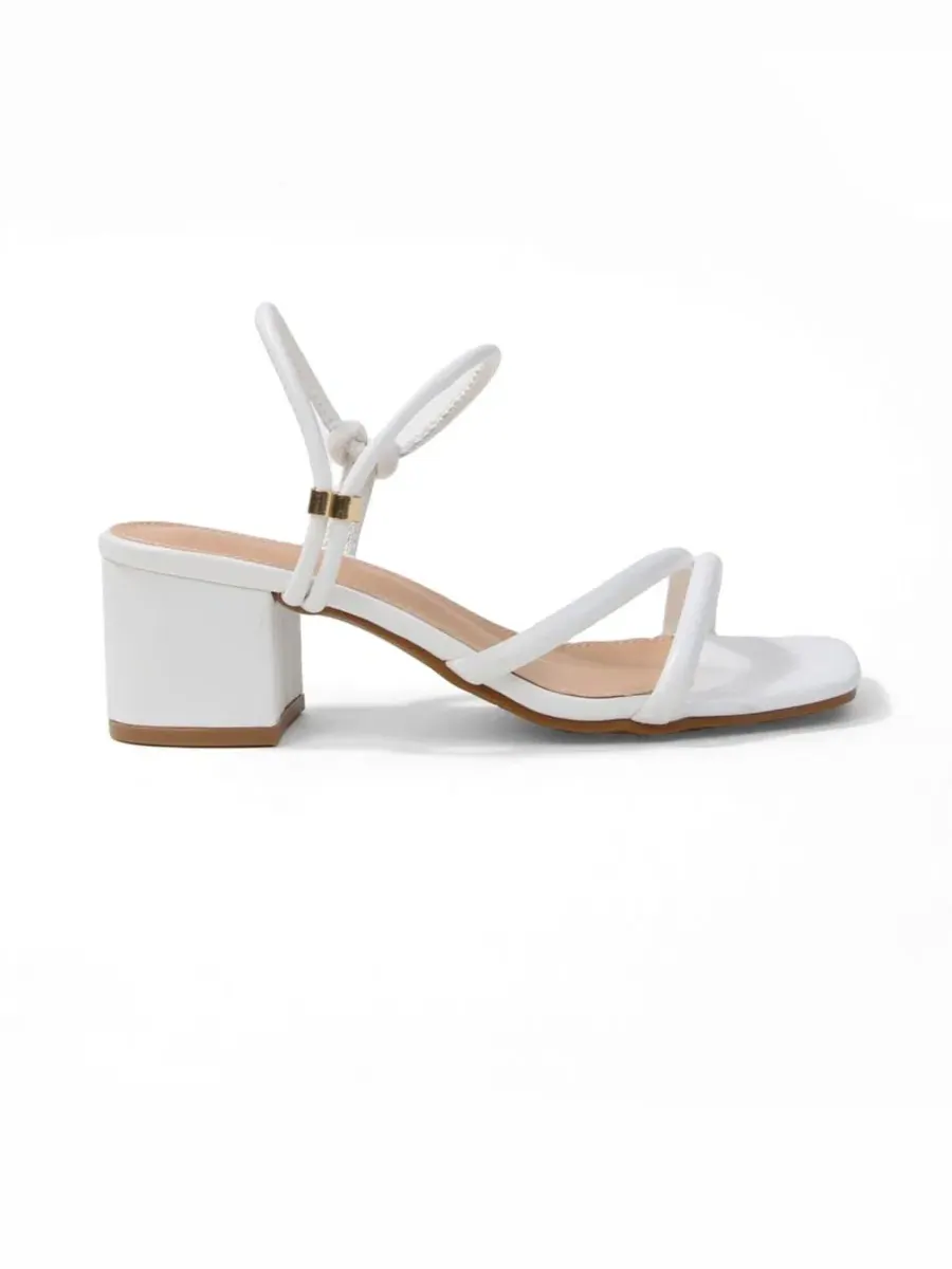 Босоножки на каблуке Elayna Tubular Strap Block Heel BERNESS — изображение 2 из 6, белый