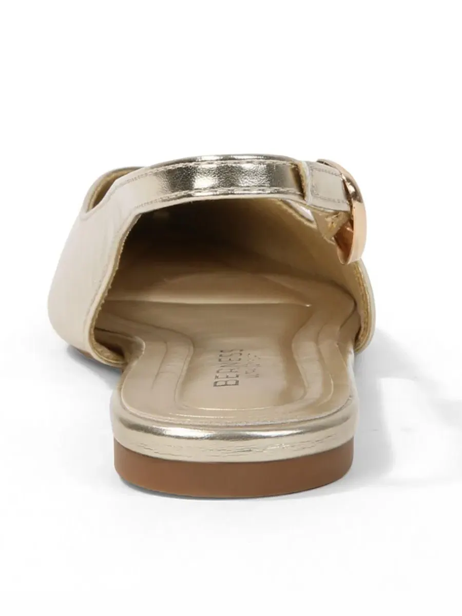 Туфли-слингбэки с золотистой пряжкой, модель Reed, бренд BERNESS — изображение 3 из 6, золото