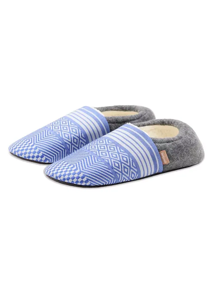 Женские тапочки Laidback Slipper ручной вязки для дома с закрытой пяткой Feelgoodz — синий