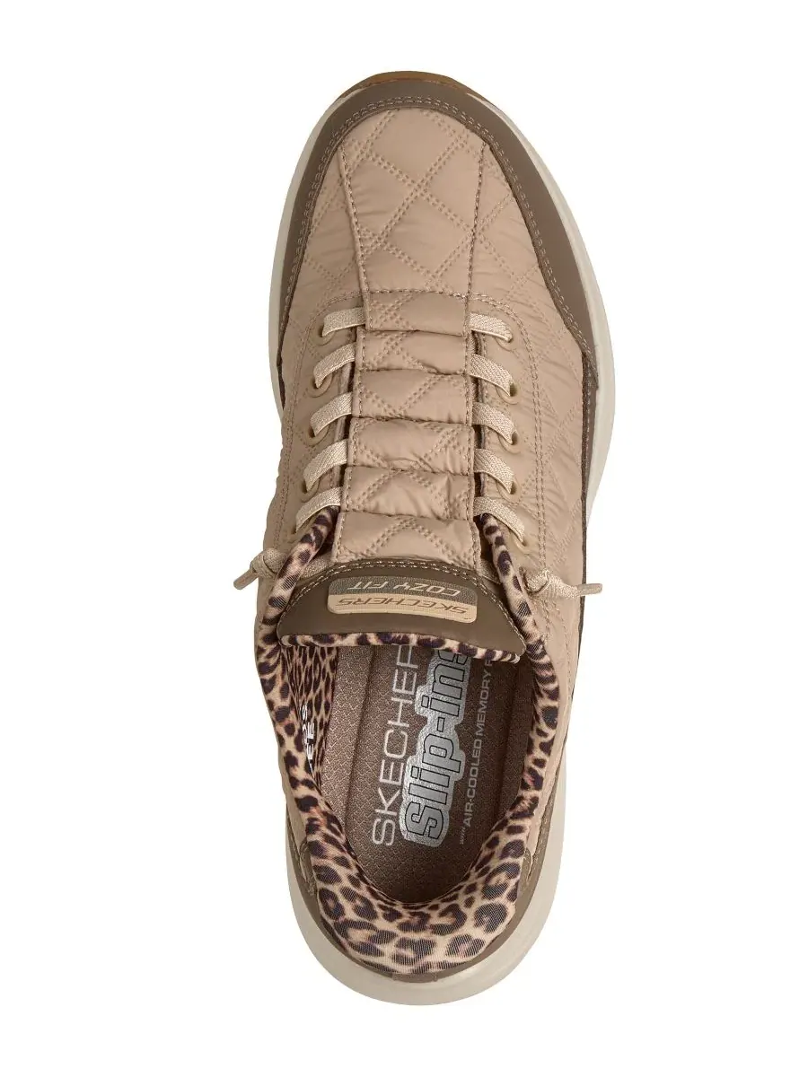 Кроссовки с леопардовым принтом, Slip-Ins Contour Foam Cozy Fit Leopard Dream Skechers — изображение 5 из 6, коричневый