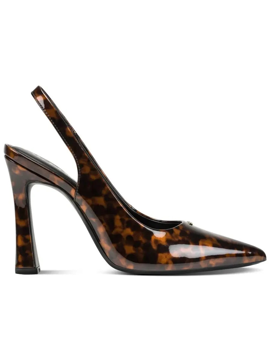 Туфли-лодочки Caytina Pointed Toe Slingback Pumps DKNY — изображение 2 из 5, коричневый мульти