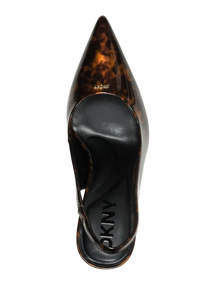 Туфли-лодочки Caytina Pointed Toe Slingback Pumps DKNY — изображение 4 из 5, коричневый мульти
