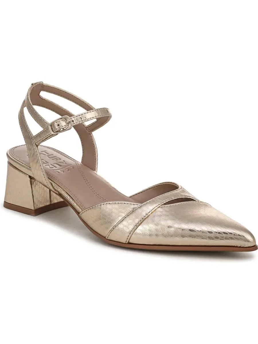 Туфли с ремешком на лодыжке Merritt Naturalizer, Champagne Metallic Leather