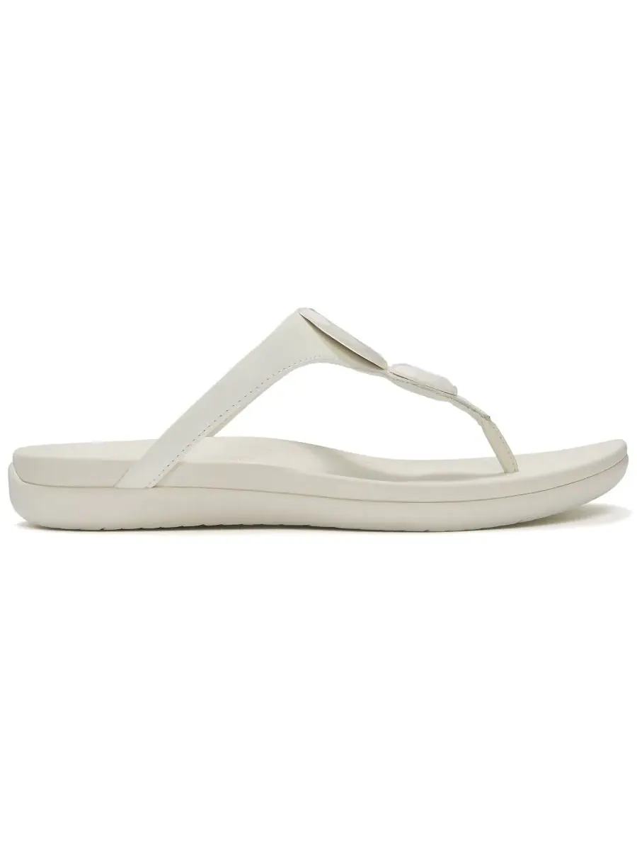 Сандалии с каблуком-танкеткой Solay Glossy-Disc Toe-Post FitFlop — изображение 2 из 6, бежевый