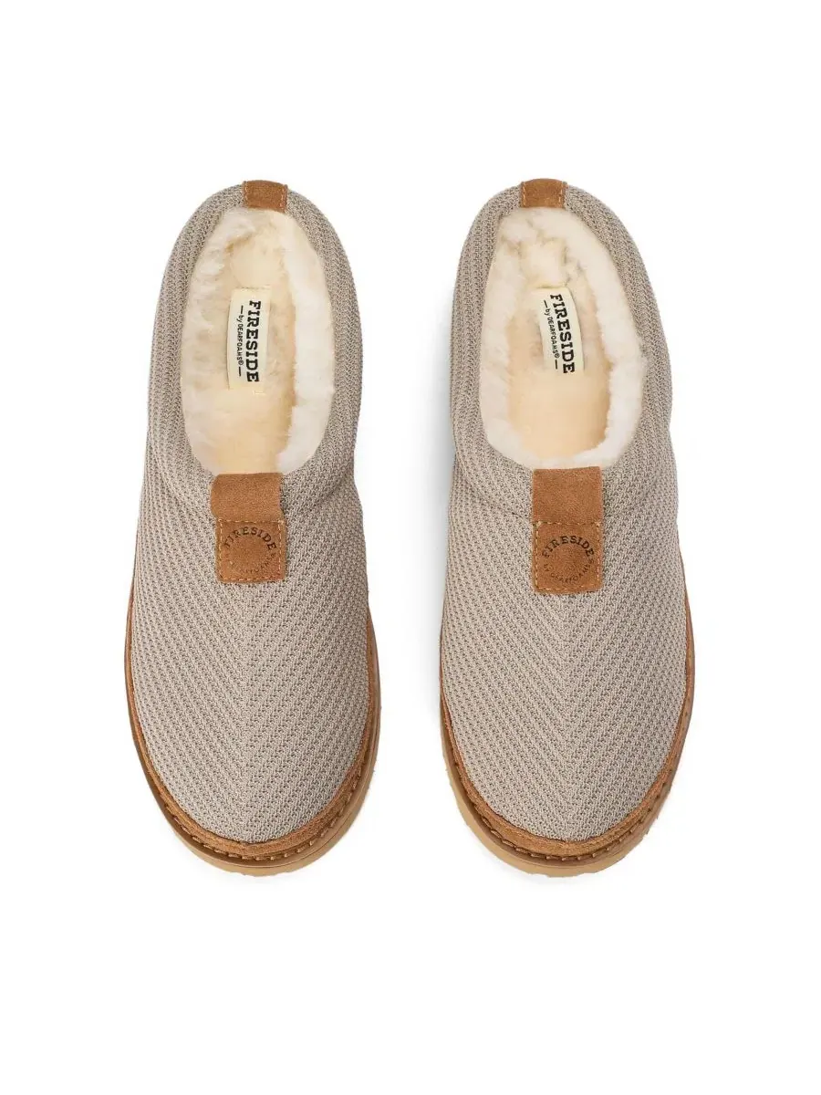 Мужские шлепанцы-клоги Grafton Allday Knit Water Repellent Clog Dearfoams — изображение 4 из 7, орех