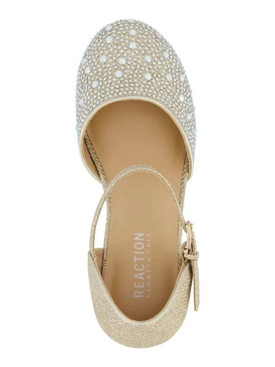 Босоножки на щиколотке со стразами, модель Crystal-Embellished Kenneth Cole Reaction — изображение 5 из 7, серебряный